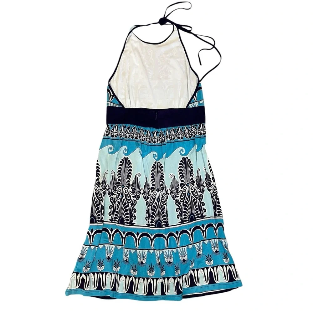 Tory Burch | Blue Paisley Halter Silk Classic Preppy Dress Size S